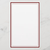 Custom Monogram Cinnamon Rose Border Stationery Briefpapier (Achterkant)