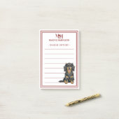 Custom Monogram Dachshund Holiday Gift List Post-it® Notes (Op bureau)
