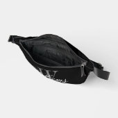 Custom monogram elegante zwarte fanny pack tas (Open)