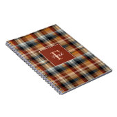 Custom Monogram Festive Gingham Style Pattern Notitieboek (Rechterzijde)