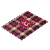 Custom Monogram Festive Gingham Style Pattern Notitieboek (Linkerzijde)