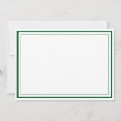 Custom Monogram Forest Green Border Stationery  Notitiekaartje (Achterkant)