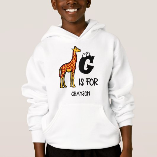 Custom monogram G is for Giraffe cute giraffes (Devant)