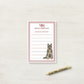 Custom Monogram German Shepherd Holiday Gift List Post-it® Notes (Op bureau)