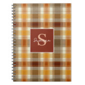 Custom Monogram Gingham Style Pattern Notitieboek (Voorkant)