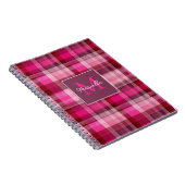 Custom Monogram Gingham Style Pattern Notitieboek (Rechterzijde)