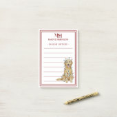 Custom Monogram Golden Retriever Holiday Gift List Post-it® Notes (Op bureau)