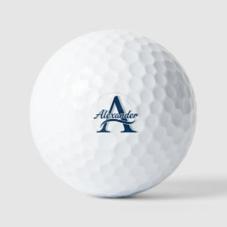 Custom Monogram Golf Balls with Alexander A Golfballen