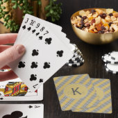 Custom Monogram Goud en Grijs Plaid Pokerkaarten (Insitu)