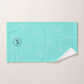 Custom monogram green chic simple (Serviette à main)