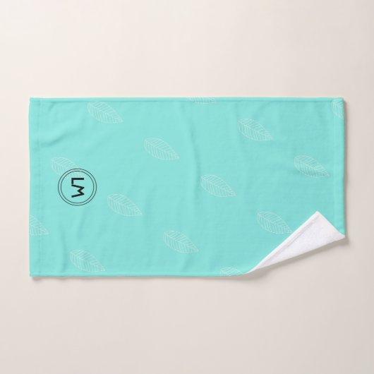 Custom monogram green chic simple (Serviette à main)