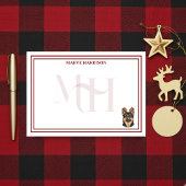 Custom Monogram Holiday German Shepherd Reindeer Post-it® Notes