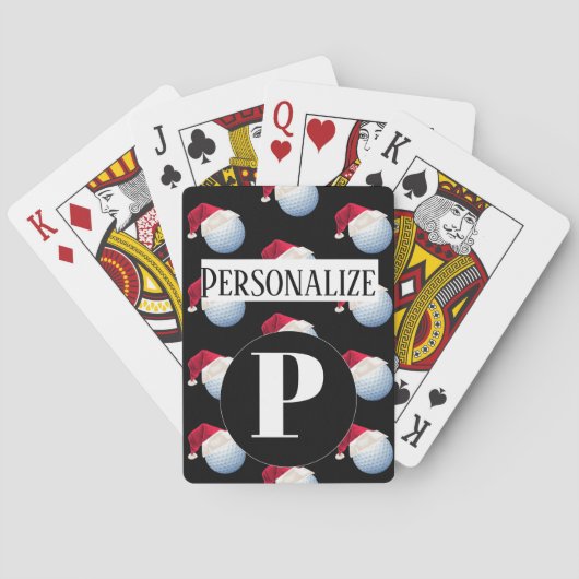 Custom Monogram Initiaal Golf Pokerkaarten (Achterkant)