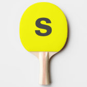 Custom Monogram Initiaal Neon Yellow Tafeltennisbatje (Achterkant)
