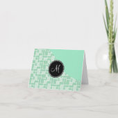 Custom Monogram Initial Mint Green Tile Pattern (Devant)