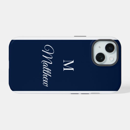 Custom Monogram iPhone Case iPhone 15 Hoesje (Achterkant horizontaal)