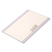 Custom Monogram Lavender Ivory Gold Minimalist Notitieblok (Schuin)