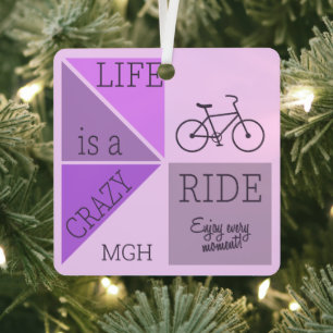 Custom Monogram Life is een Crazy Ride Metalen Ornament