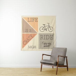 Custom Monogram Life is een Crazy Ride Wandkleed