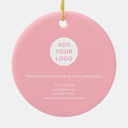 Custom Monogram Logo Ornament for Salons (Achterkant)