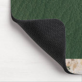 Custom monogram mannelijk modern groen leer muismat (Hoek)