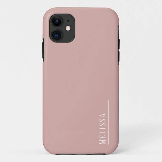 Custom monogram, modern blush roze Case-Mate iPhone case (Achterkant)
