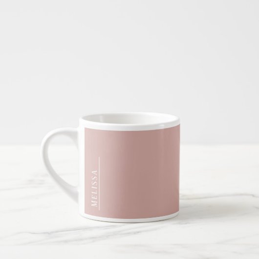Custom monogram, modern blush roze espresso kop (Links)