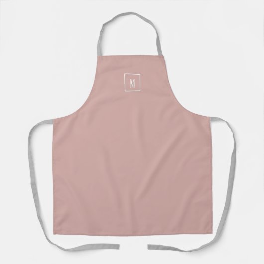 Custom monogram, modern blush roze schort (Voorkant)