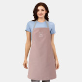 Custom monogram, modern blush roze schort (Gedragen)