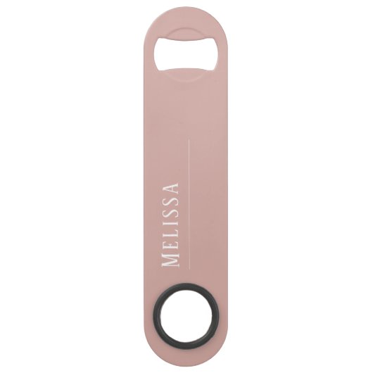 Custom monogram, modern blush roze speed flessenopener (Voorkant)