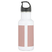 Custom monogram, modern blush roze waterfles (Achterkant)