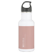 Custom monogram, modern blush roze waterfles (Voorkant)