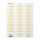 CUSTOM MONOGRAM modern eenvoudig initiaal geel gri Etiket (Full Sheet)