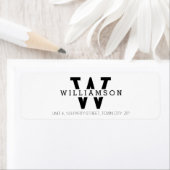 CUSTOM MONOGRAM modern eenvoudig initiaal naam zwa Etiket (Insitu)