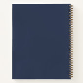 Custom Monogram Navy Blue Gold Minimalist Men  Notitieboek (Achterkant)