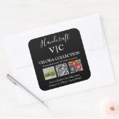 Custom Monogram or Logo QR Photo Square Sticker (Envelop)