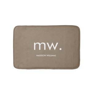 Custom Monogram Pastel Elegant Stijlvol Modern Badmat