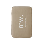 Custom Monogram Pastel Elegant Stijlvol Modern Badmat (Voorkant Verticaal)