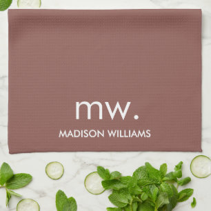 Custom Monogram Pastel Elegant Stijlvol Modern Theedoek