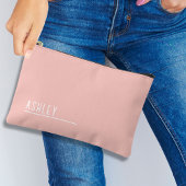 Custom monogram, perzik roze nieuwe lijn etui