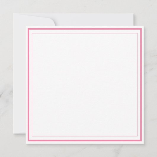 Custom Monogram Pink Border Stationery Notitiekaartje (Achterkant)