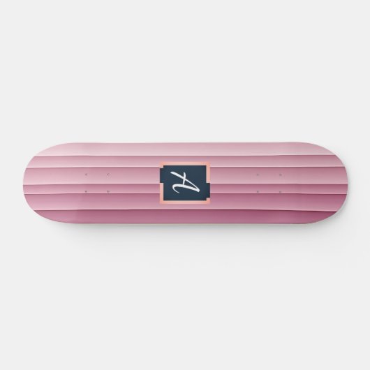Custom Monogram Pink Gradient Vertical Skateboard (Horz)