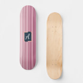 Custom Monogram Pink Gradient Vertical Skateboard (Recto)