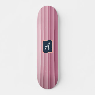 Custom Monogram Pink Gradient Vertical Skateboard