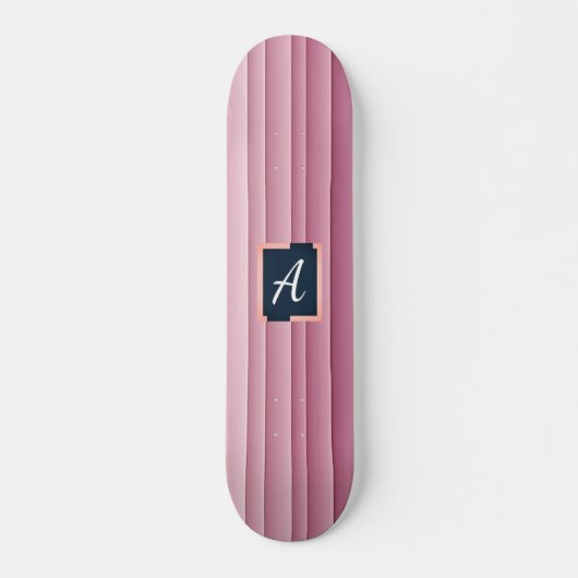 Custom Monogram Pink Gradient Vertical Skateboard (Devant)