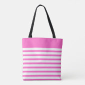 Custom Monogram Pink Stripes Draagtas (Achterkant)