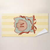 Custom Monogram Retro Coastal Seashell Badhanddoek (Badhanddoek)