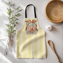 Custom Monogram Retro Coastal Seashell Schort