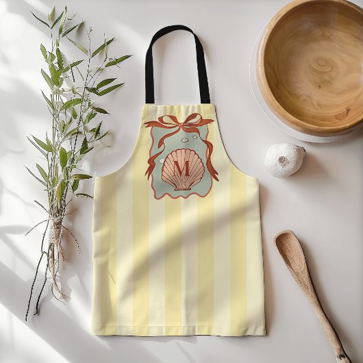 Custom Monogram Retro Coastal Seashell Schort