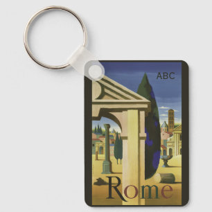 Custom Monogram Rome Italië Sleutelhanger